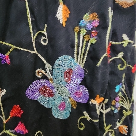 Vintage The Quaker Factory Intricately Beaded Button Front Top Size S Butterfly - Picture 9 of 17